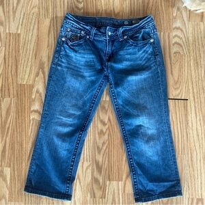 Miss Me Women's Cuffed Capri Embellished Jeans Regular Size 30 Stretch JP6196P